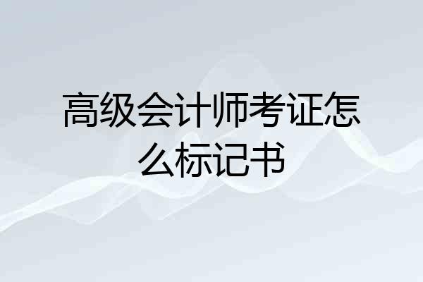 高级会计师考证怎么标记书