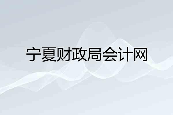 宁夏财政局会计网