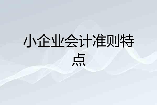 小企业会计准则特点