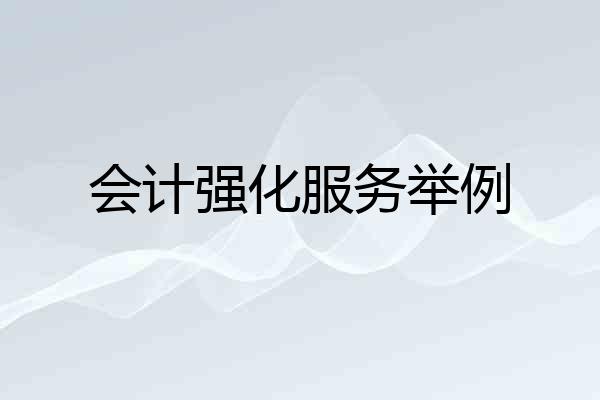 会计强化服务举例