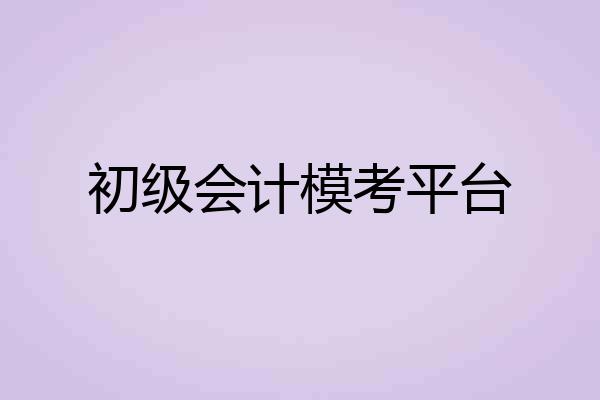 初级会计模考平台