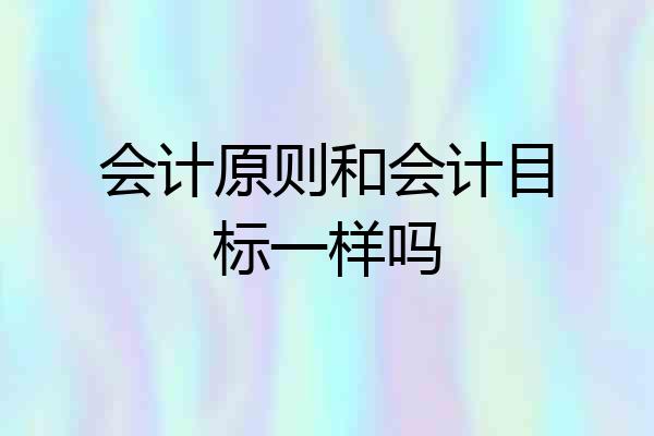 会计原则和会计目标一样吗
