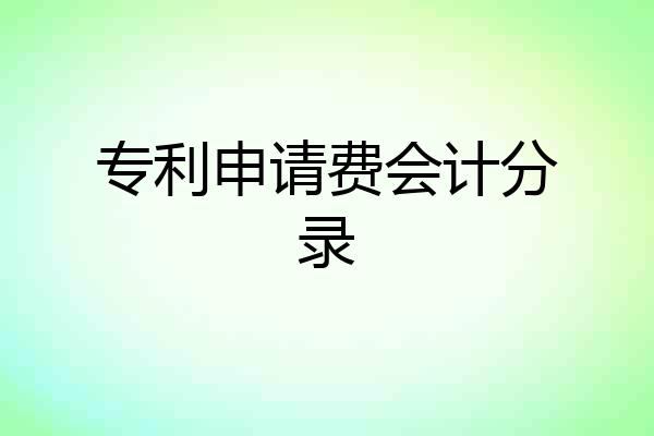 专利申请费会计分录