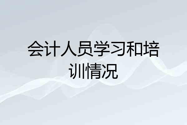 会计人员学习和培训情况