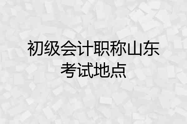 初级会计职称山东考试地点