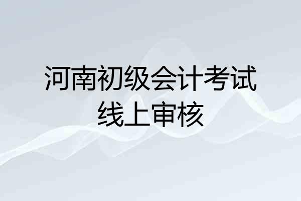 河南初级会计考试线上审核