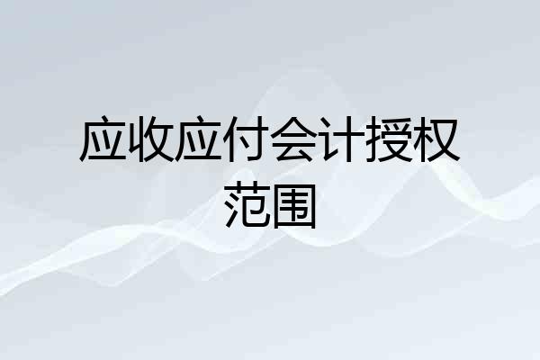 应收应付会计授权范围