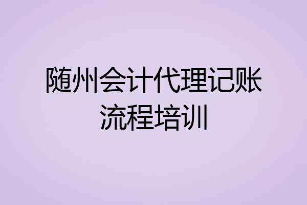 随州会计代理记账流程培训