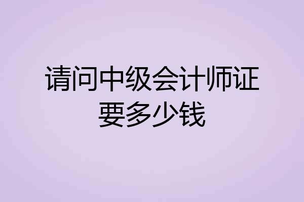 请问中级会计师证要多少钱
