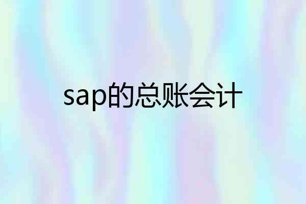 sap的总账会计
