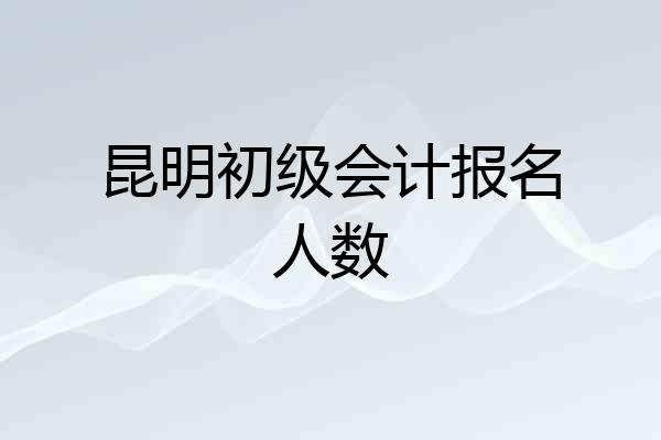 昆明初级会计报名人数