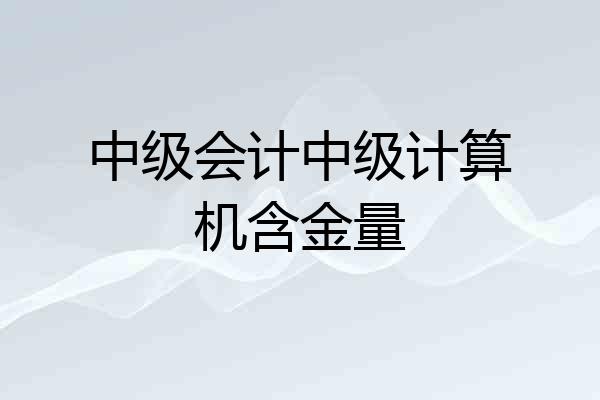 中级会计中级计算机含金量