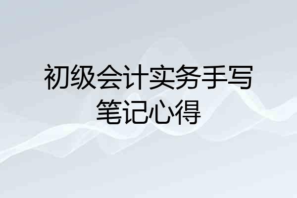 初级会计实务手写笔记心得