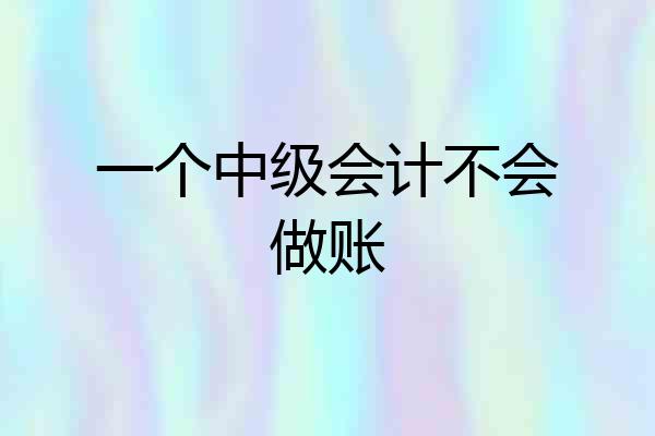 一个中级会计不会做账