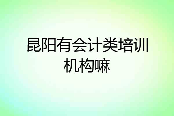 昆阳有会计类培训机构嘛