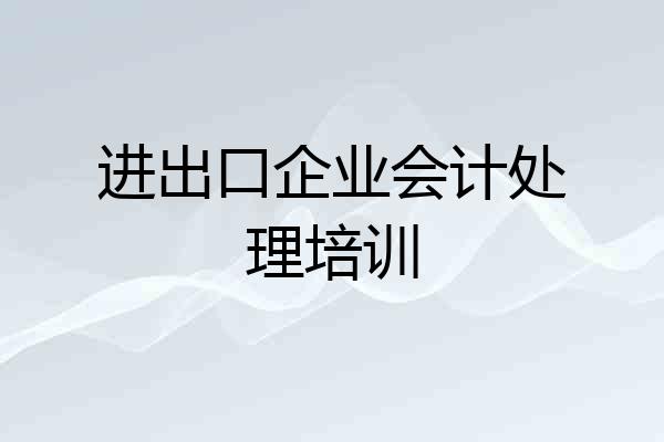 进出口企业会计处理培训