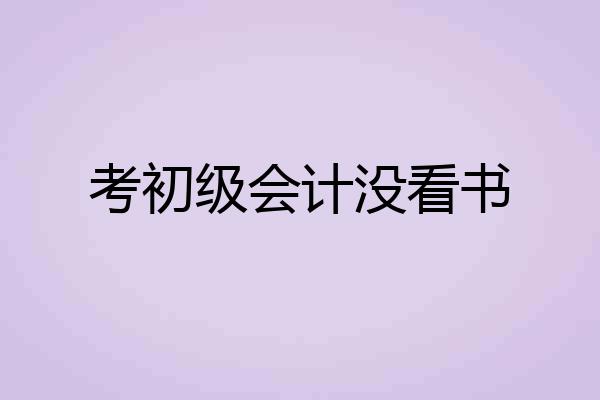考初级会计没看书