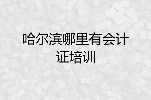 哈尔滨哪里有会计证培训