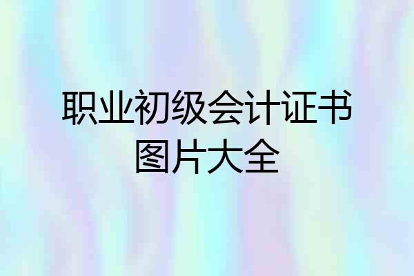 职业初级会计证书图片大全