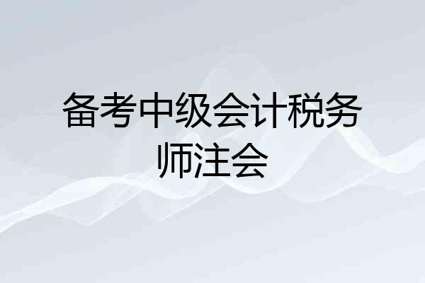 备考中级会计税务师注会