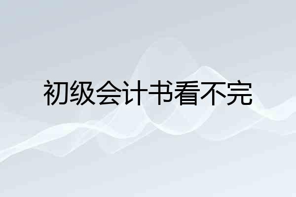 初级会计书看不完