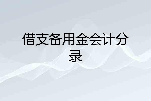 借支备用金会计分录