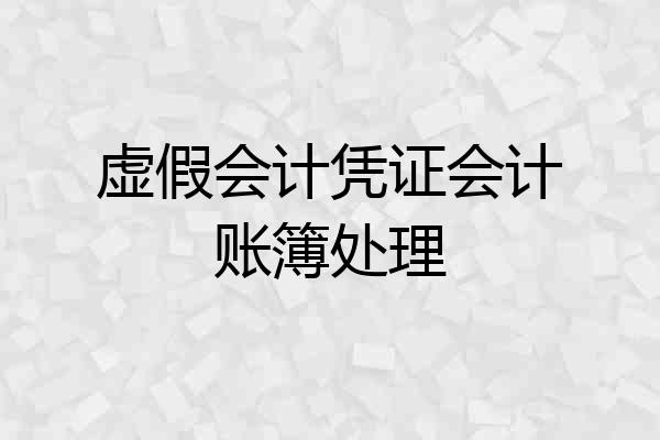 虚假会计凭证会计账簿处理