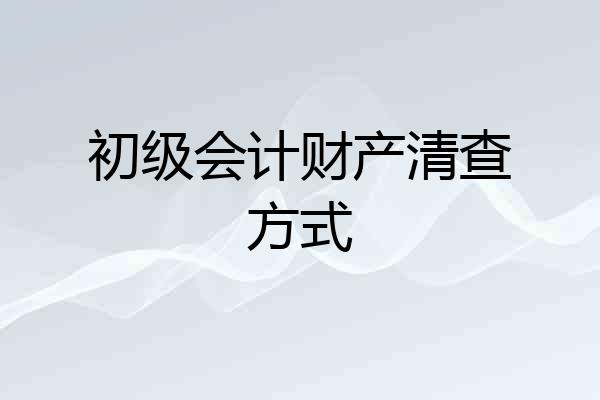 初级会计财产清查方式
