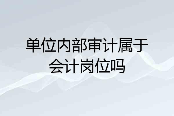 单位内部审计属于会计岗位吗