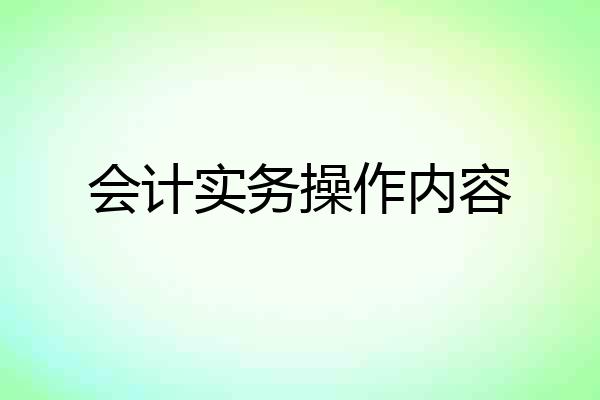 会计实务操作内容