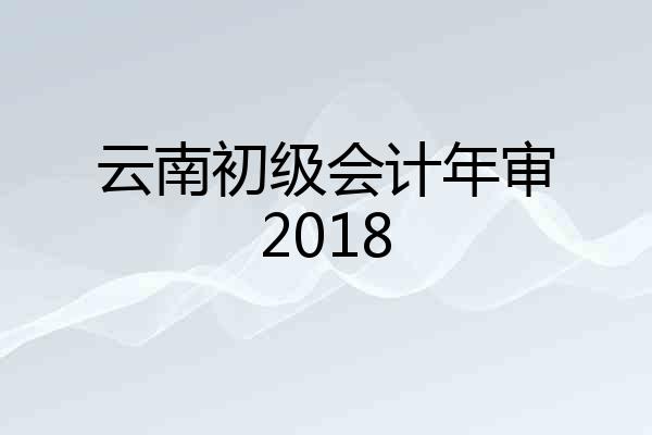 云南初级会计年审2018