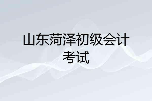 山东菏泽初级会计考试