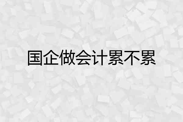 国企做会计累不累