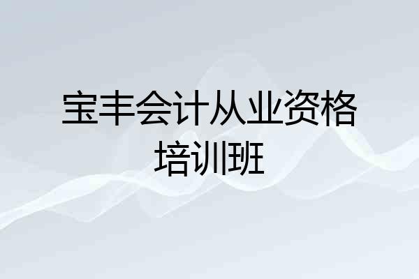 宝丰会计从业资格培训班