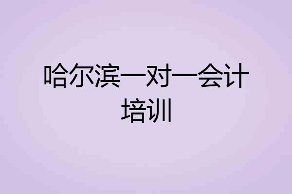哈尔滨一对一会计培训