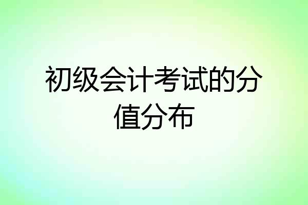 初级会计考试的分值分布