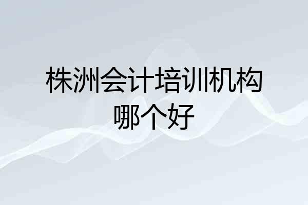 株洲会计培训机构哪个好