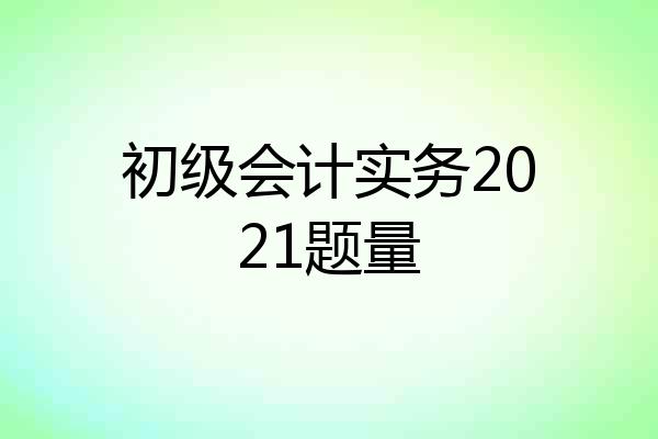 初级会计实务2021题量