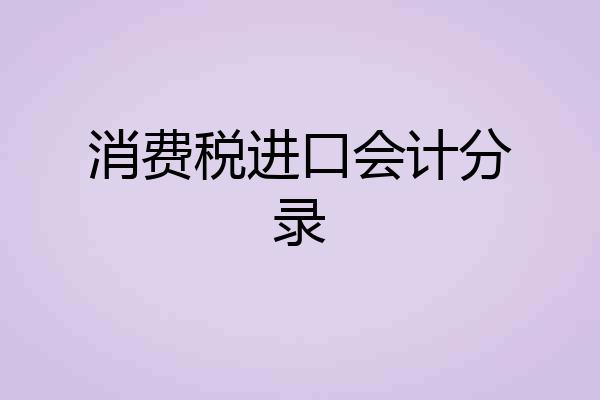 消费税进口会计分录