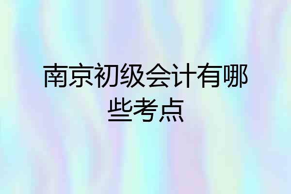 南京初级会计有哪些考点