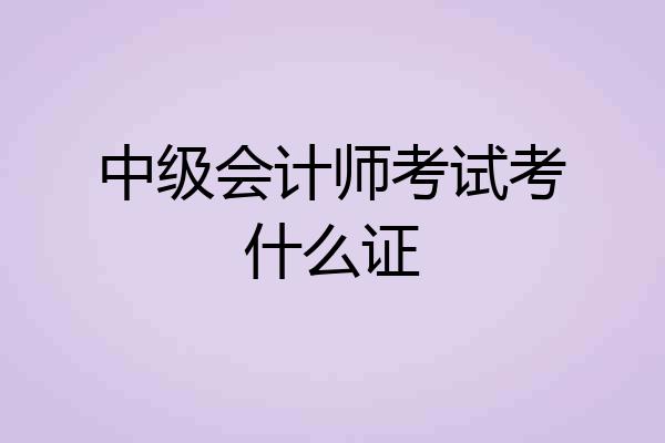 中级会计师考试考什么证