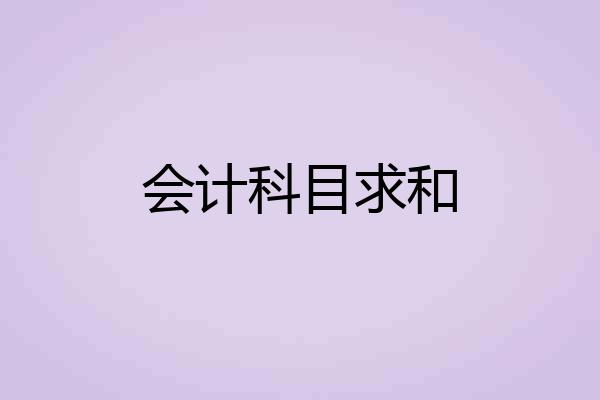 会计科目求和