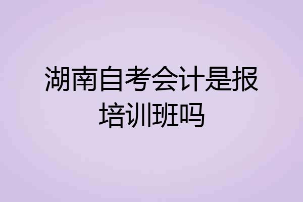 湖南自考会计是报培训班吗