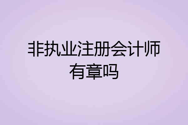非执业注册会计师有章吗