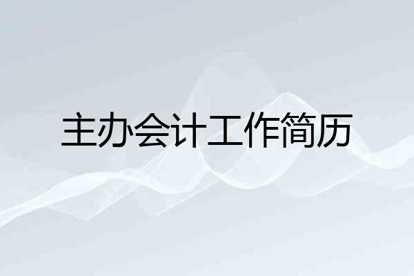主办会计工作简历