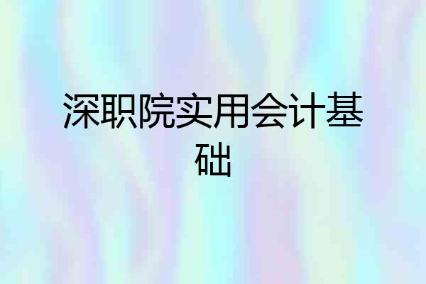 深职院实用会计基础