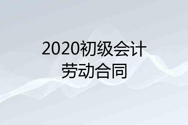 2020初级会计劳动合同