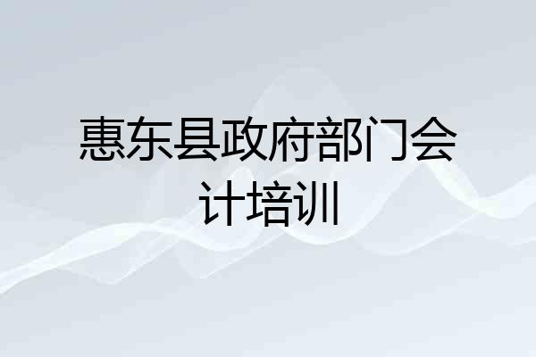 惠东县政府部门会计培训