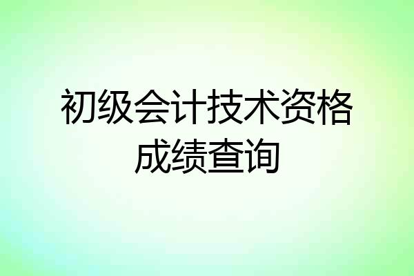 初级会计技术资格成绩查询