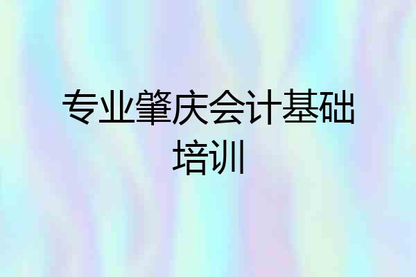 专业肇庆会计基础培训